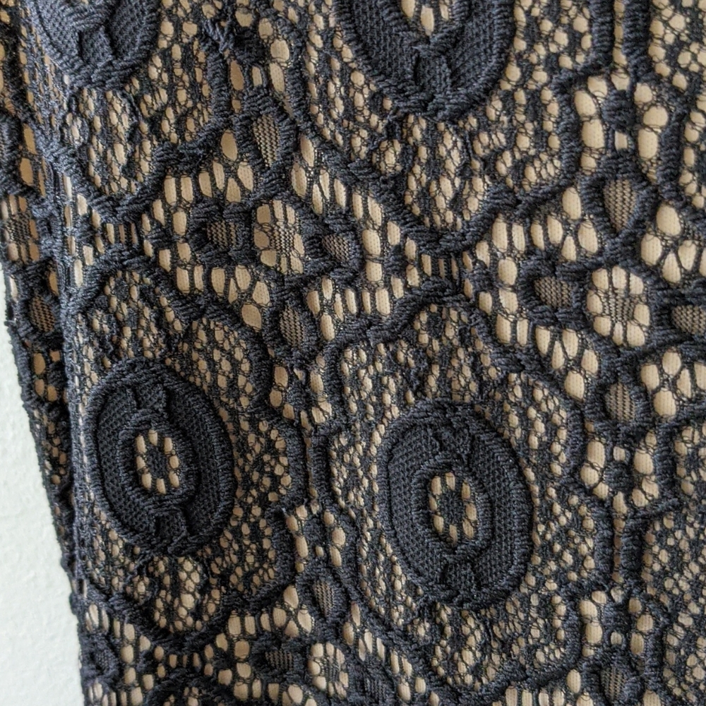 TRIXXI I Open-Backed Stretchy Black Lace A-Line Mini Dress, S - Picture 13 of 16